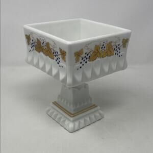 Mid Century 1960s Westmoreland Milk Glass Wedding Cake Pedestal Candy Dish